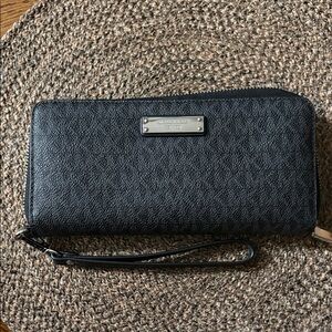 Michael Kors Black Textured Wristlet